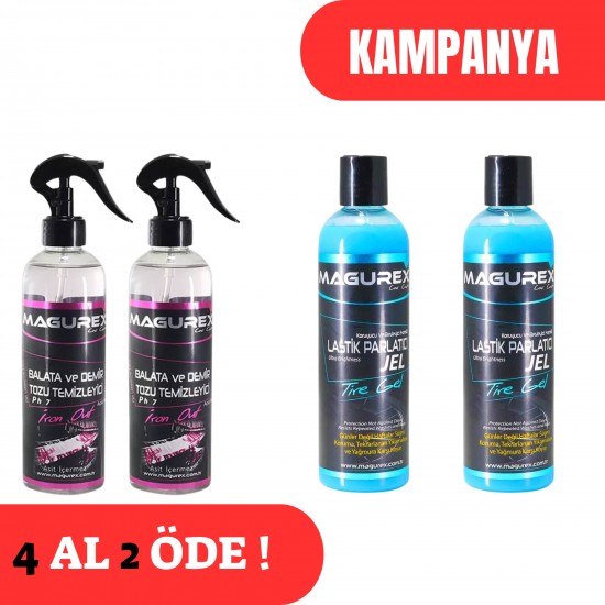 Balata Demir Tozu 2 Adet + Lastik Parlatıcı Jel 2 Adet ( 400 ML )