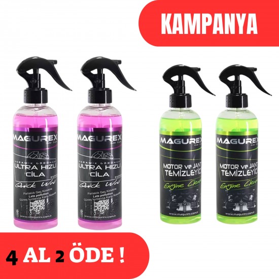 Seramik Kaplamalı Hızlı Cila 2 Adet + Motor Jant Temizleyicisi 2 Adet ( 400 ML )