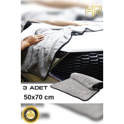 3 Adet 50x70CM Mikrofiber Araç Kurulama Bezi 