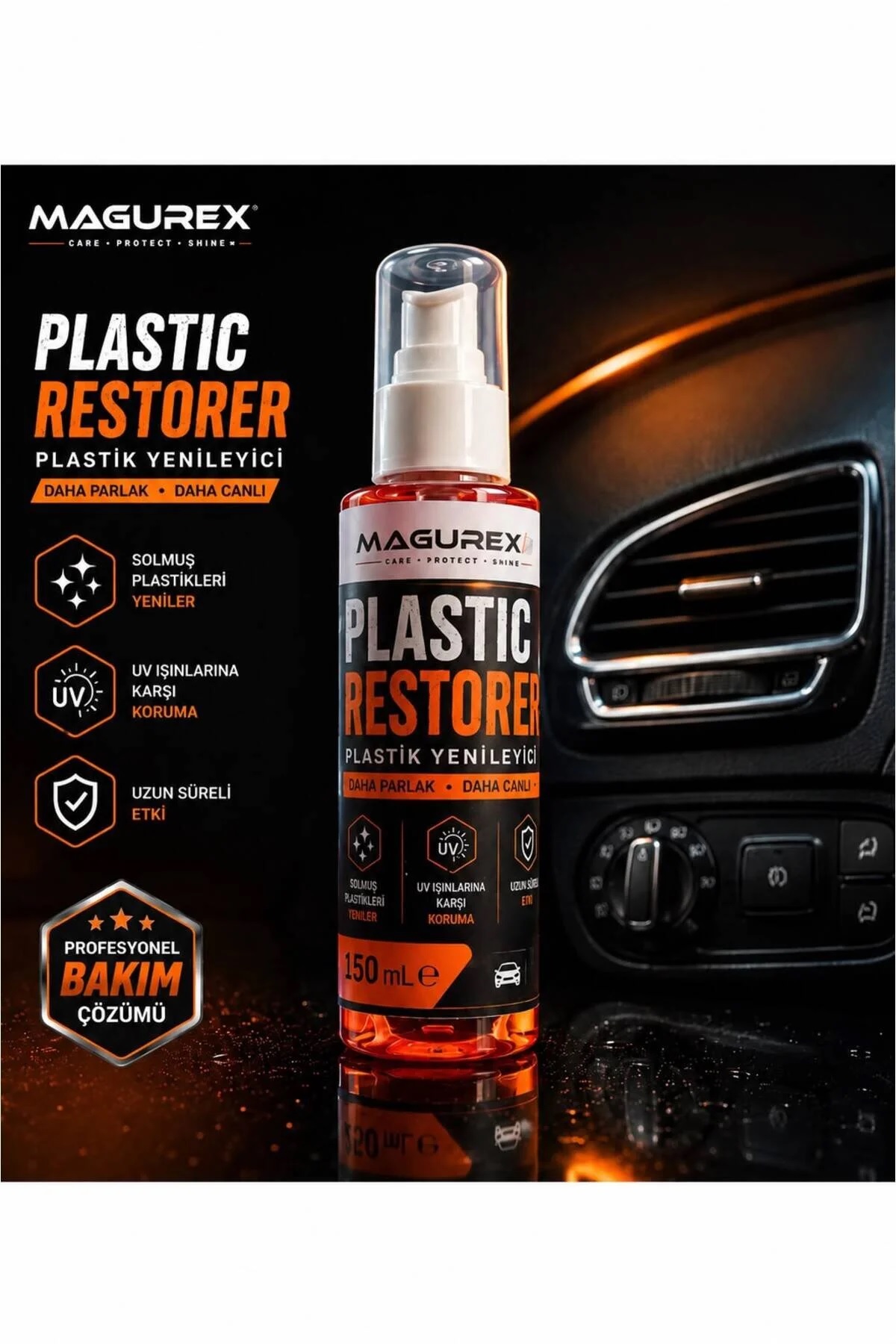 Plastic Restorer Plastik Yenileyici 150 ml - Tampon Trim ve Dış Plastik Parlatıcı | UV Korumalı