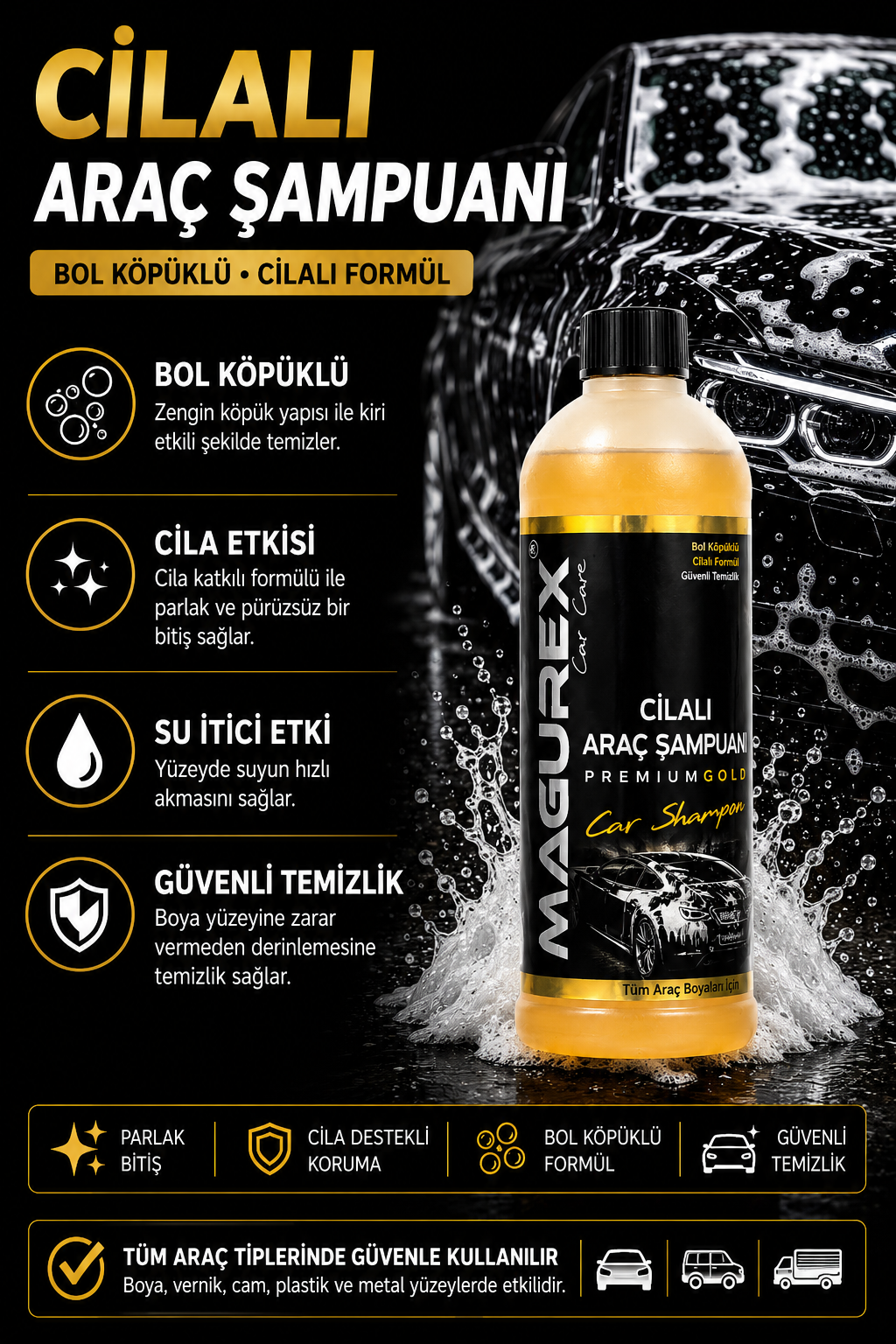 Cilalı Araç Şampuanı 1 Litre