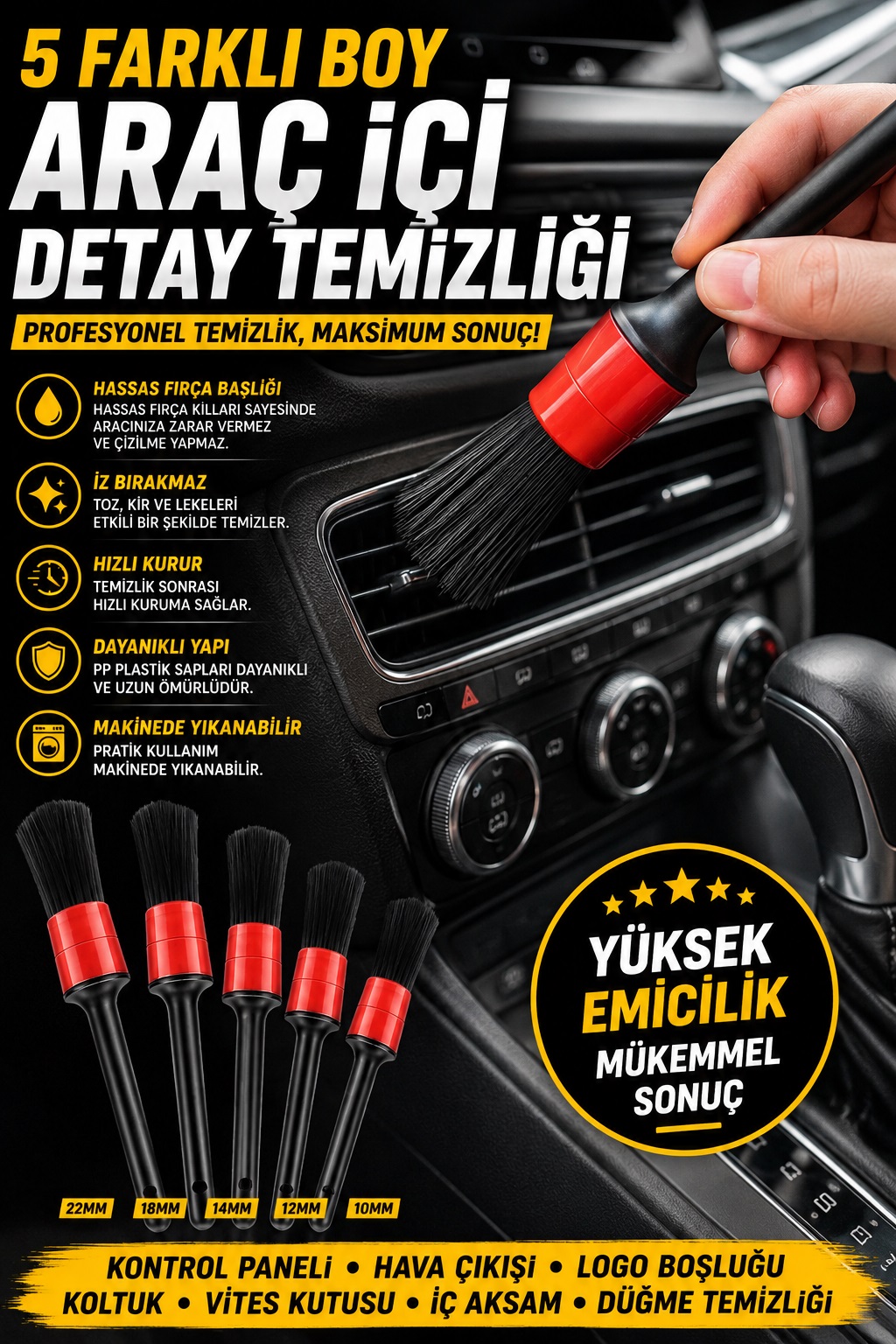 5li Detay Temizleme Fırçası