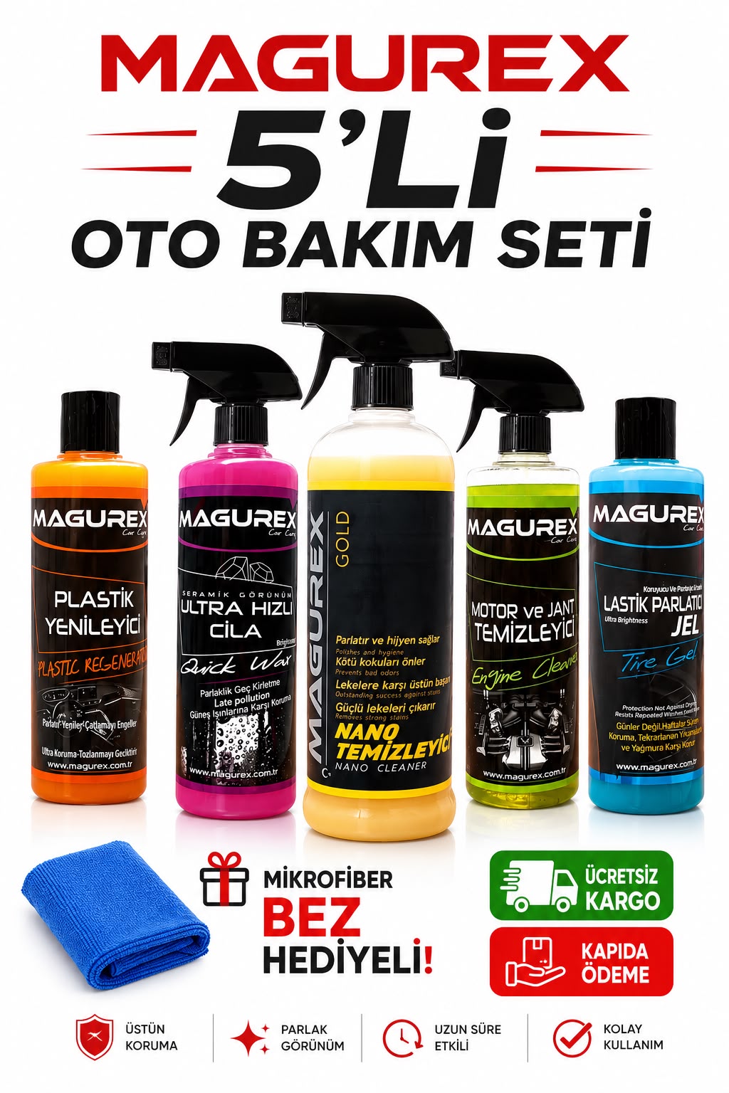 5 Lİ OTO BAKIM SETİ *Bez HEDİYELİ